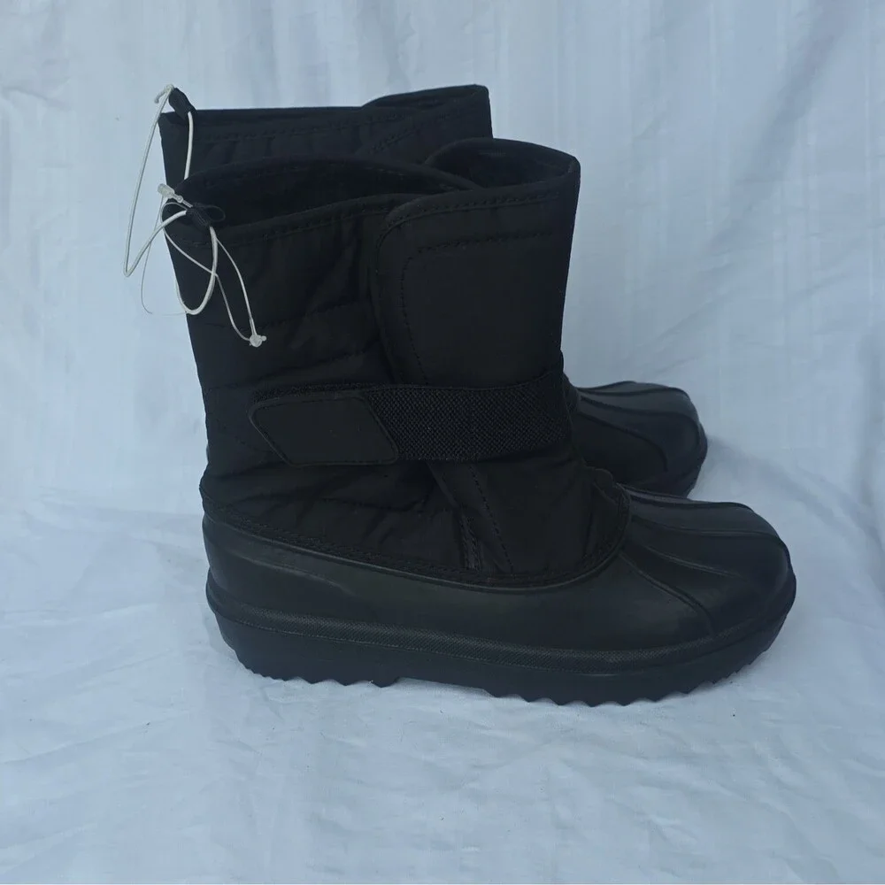 The Children's Place Black Snow Boots, Size 3 Unisex Kids Faux Fur Lined